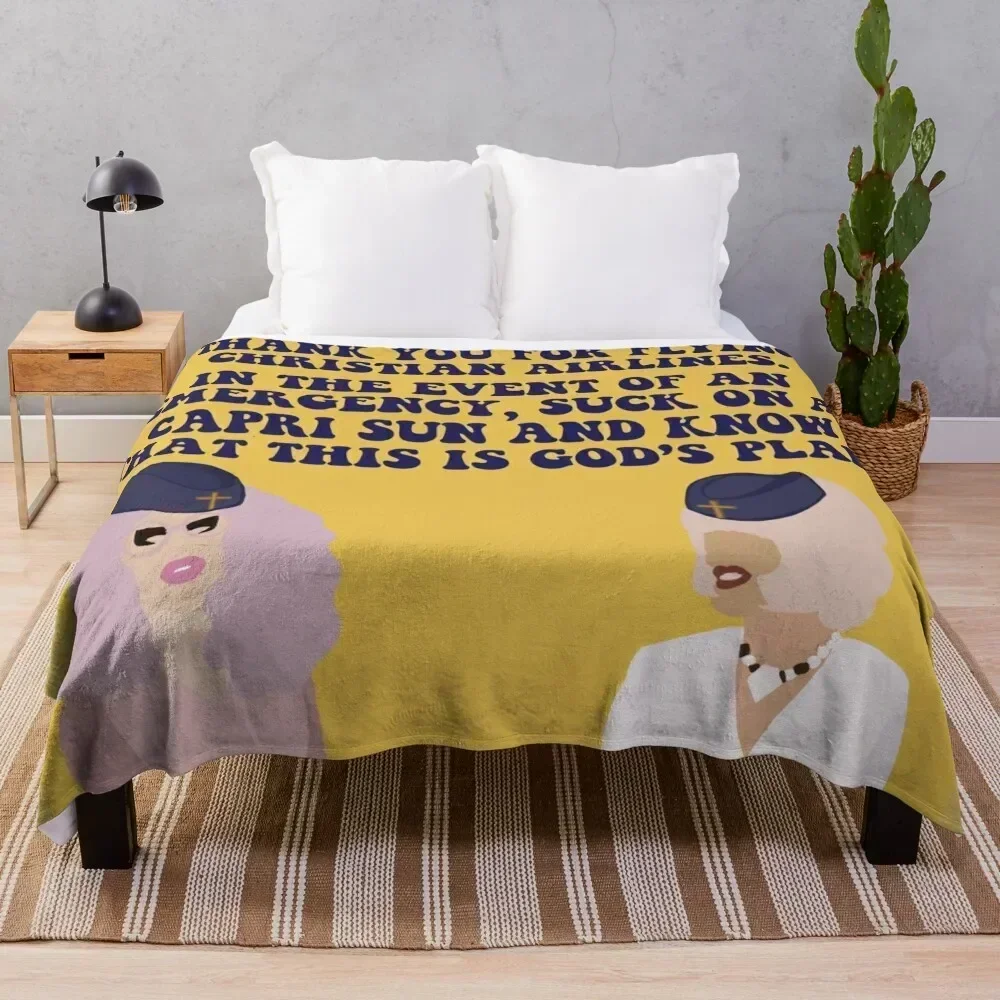 

Trixie and Katya Christian Airlines Throw Blanket Plush Fuzzy Cozy Blanket for Couch Sofa