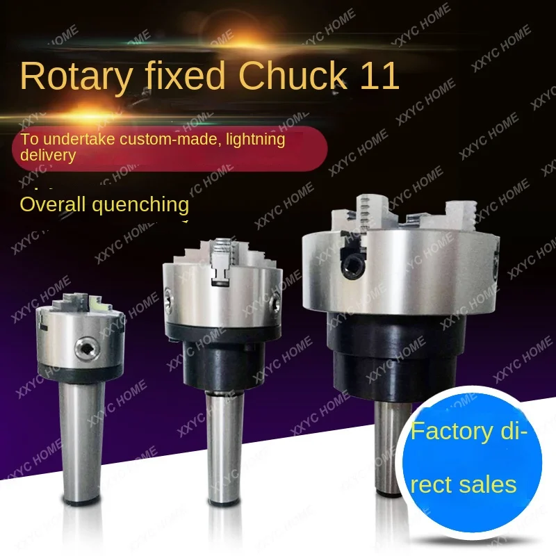 

Rotary chuck Mohs/MT3/4/5/6 taper handle flange three-jaw four-jaw fixed chuck lathe tailstock