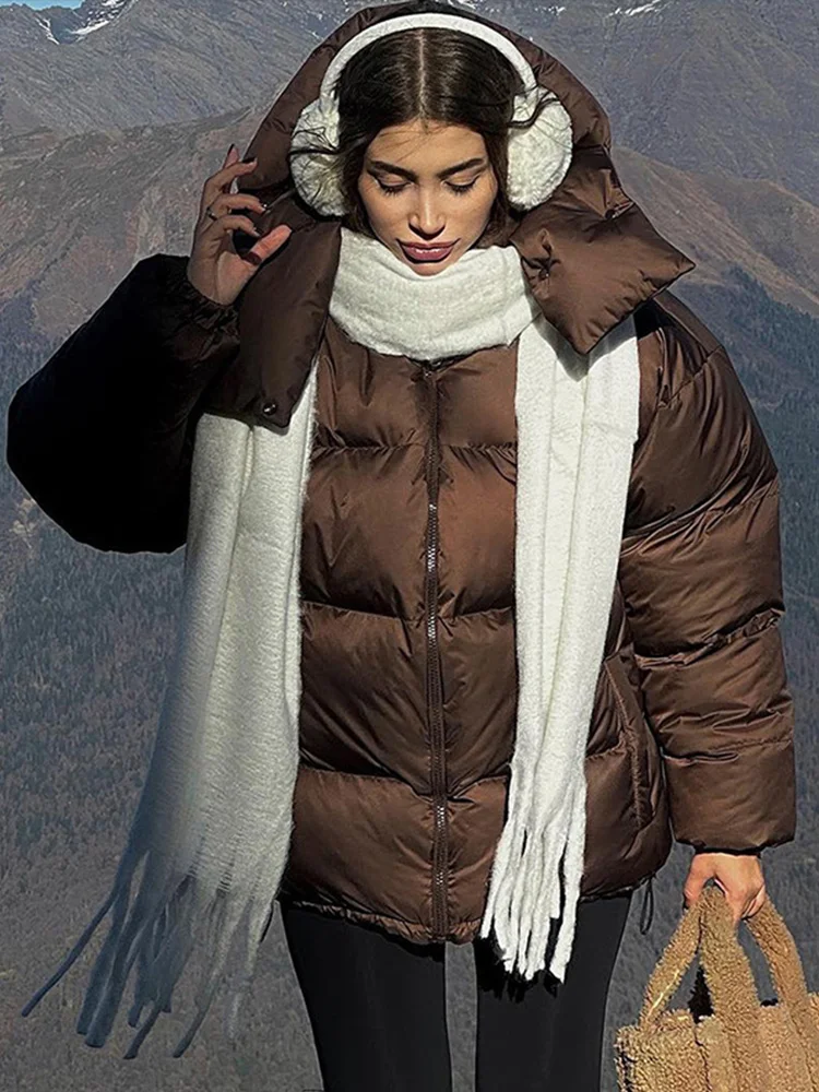 Abrigos informales con cuello levantado y sudaderas con capucha para mujer, chaquetas de manga larga con cremallera sólida gruesa, Tops cálidos a prueba de viento para invierno