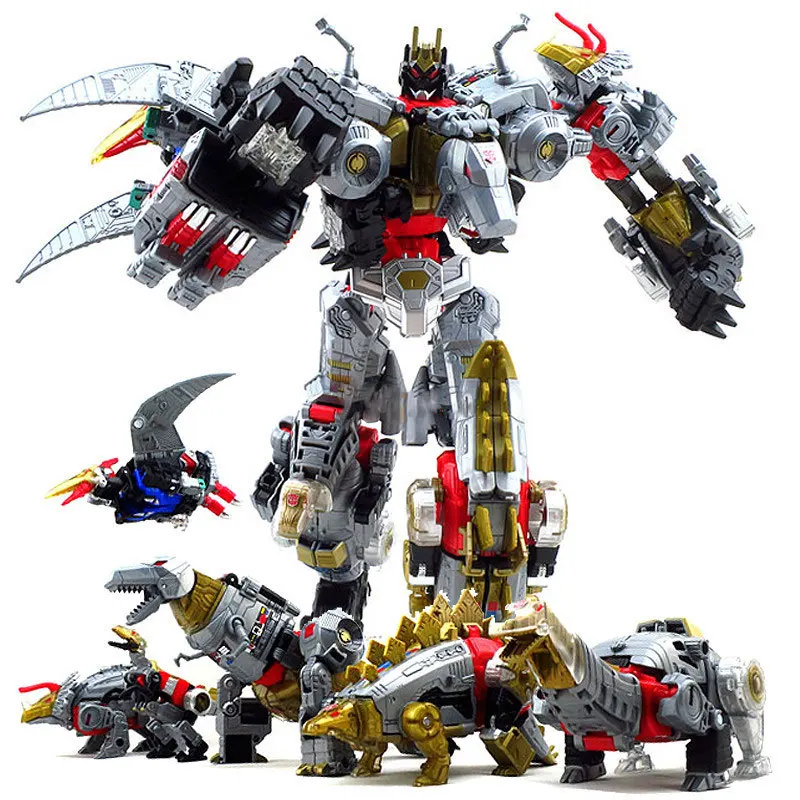 New 5 IN 1 BPF G1 Cool 33CM Devastator Transformation Toys Anime Action Figure Robot Dinosaur Model Boy Kids Gift