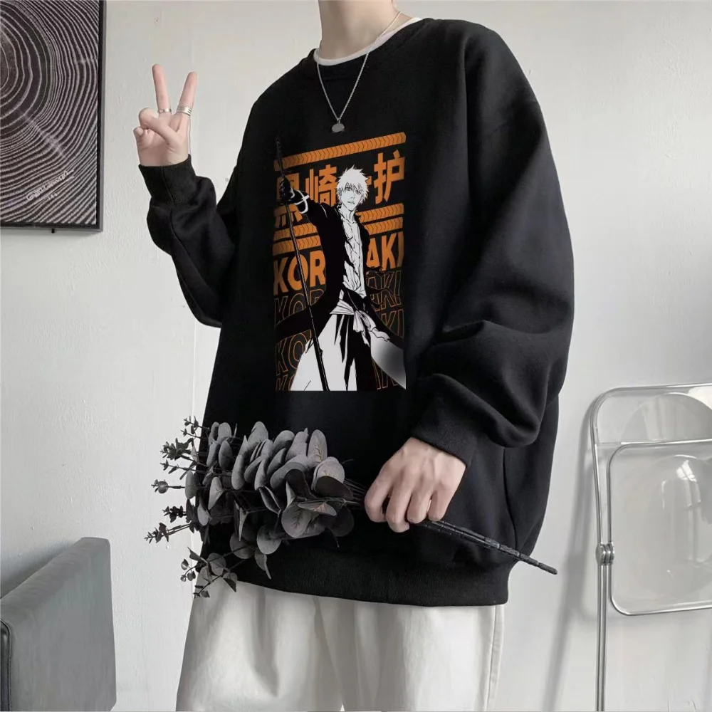 Kurosaki Ichigo Anime Sweatshirt Bleach Manga Graphic Winter Oversize Men Pullover Tracksuit Women Top Streetwear Couple Clothes