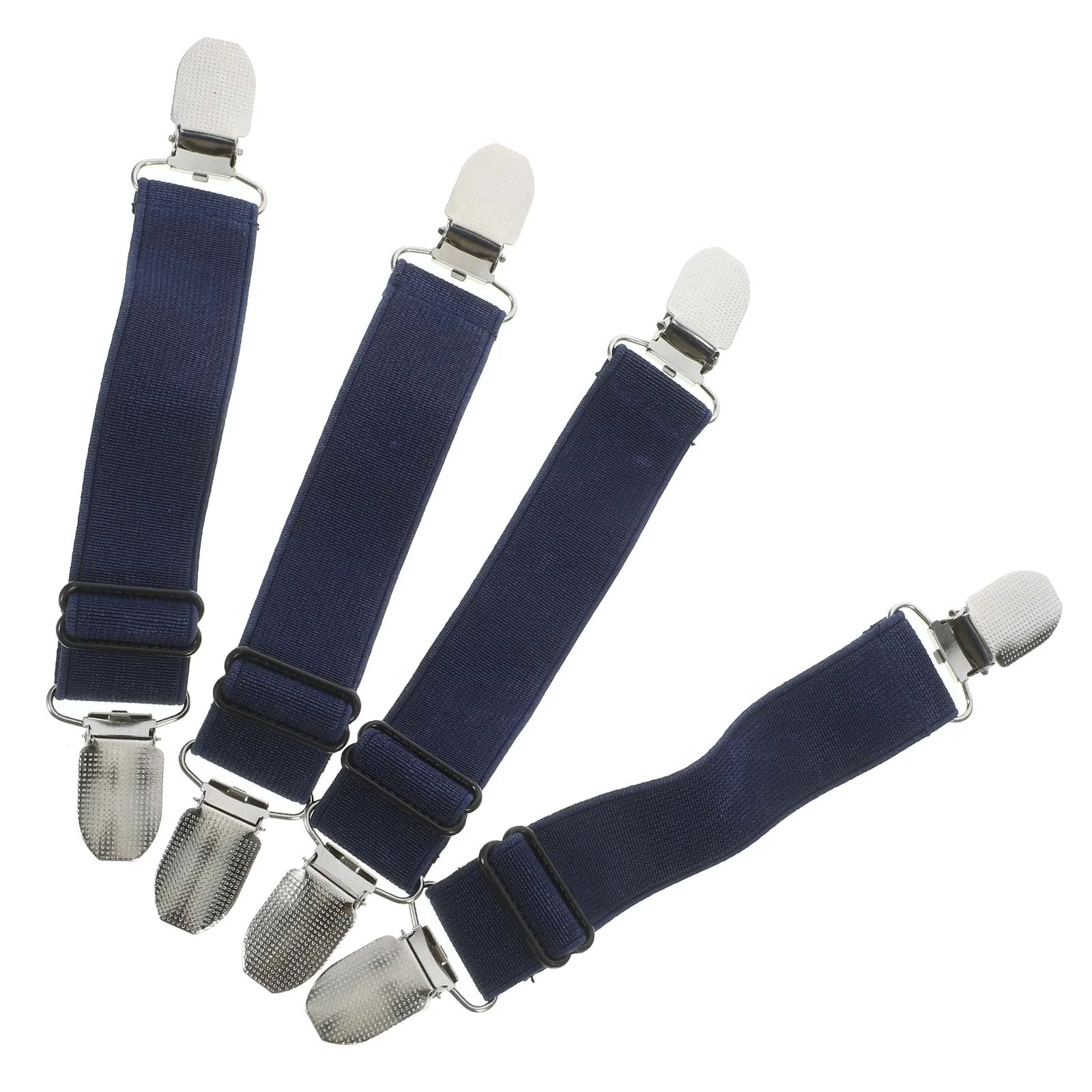 4 Pcs While Belt Trouser Leg Clip Boot Clips Stirrups Pants Windproof Elastic Keeper Work