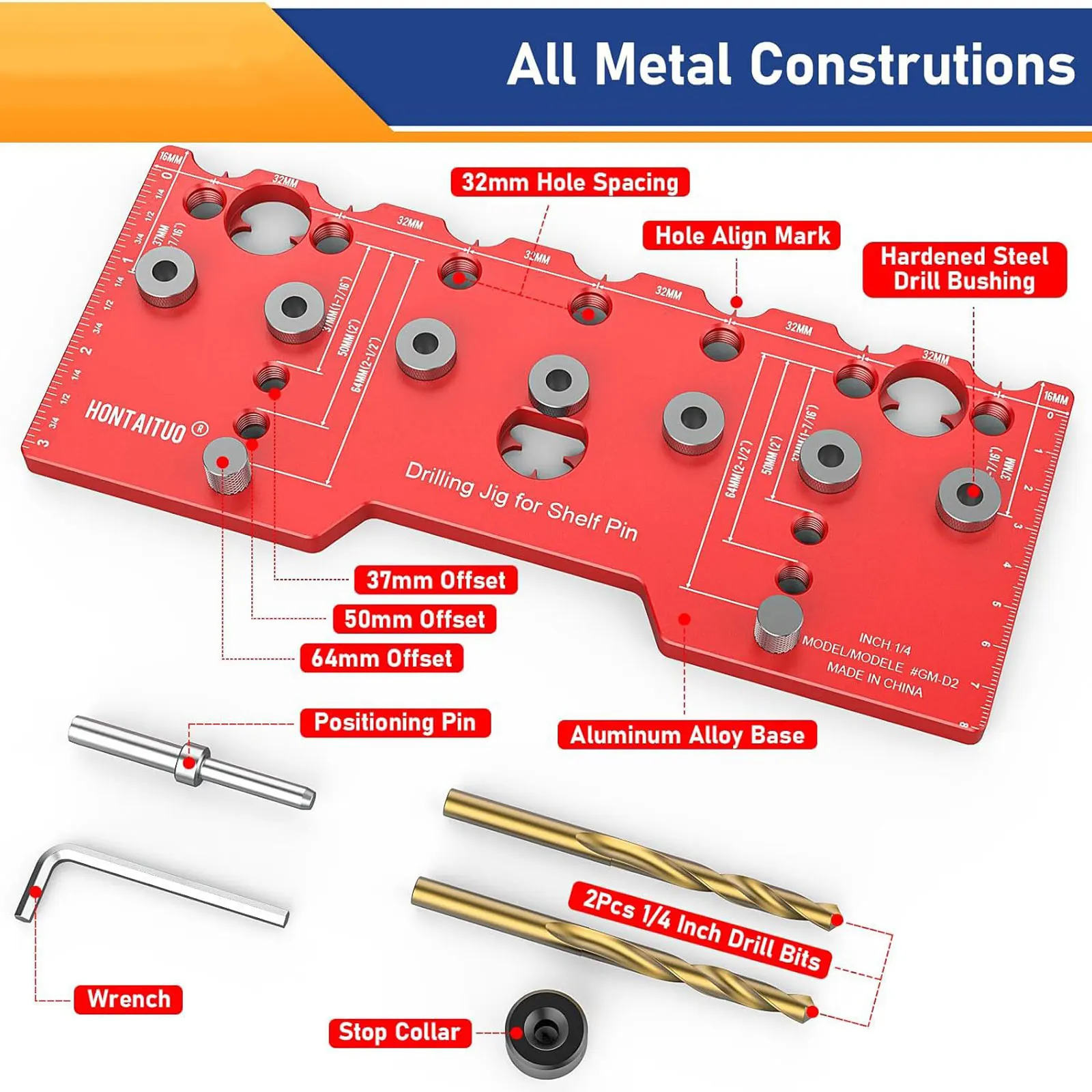 

Handle Pitch Punch Hole Locator 1 Set, Straight Hole Drilling Template for Wardrobe Door Cabinet Installation Auxiliary Tool