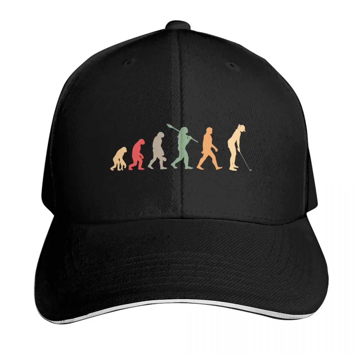 Golf evolution vintage Baseball Cap Contrast Two Tone Brim Snapback Flat Bill Strapback Dad Hat