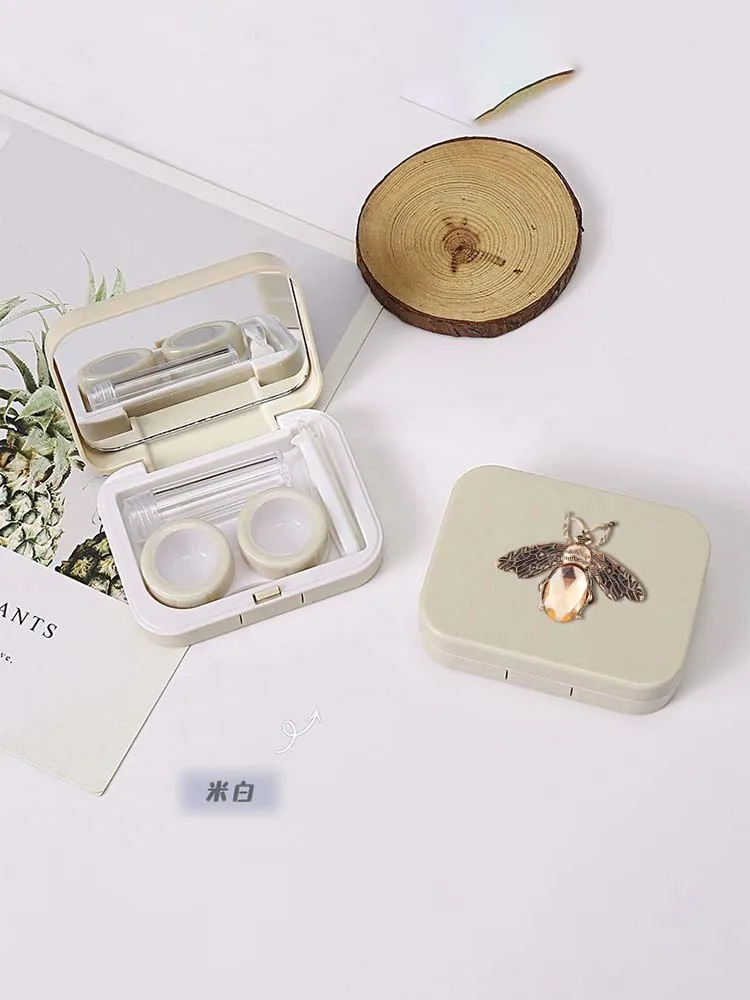 Eyewear Cases Daily Use Lens Care Storage Rose Gold Butterfly Decor Gold Plated