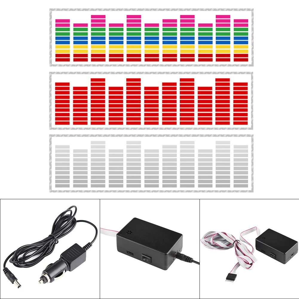 

Светодиодная наклейка Музыкальная световая наклейка Светодиодная наклейка Музыкальная подсветка 45 x 11 см Автомобильная наклейка 12 В Светодиодная музыкальная ритм-управление Свет Звуковая активация