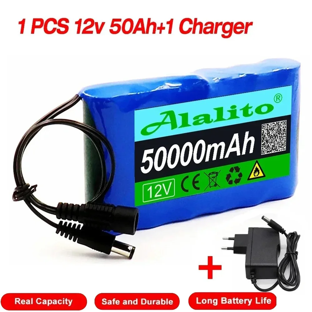 

Air Shipping Rechargeable Battery 12V 50000mah Lithium Battery Pack Capacity DC 12.6V 50Ah CCTV Camera Monitor with Charger