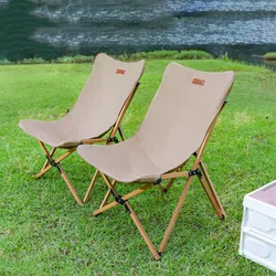 Folding Chair Outdoor Camping Butterfly Recliner Camping Portable Canvas Armchair Beach Chair Moon Chair Outdoor Camping Tool