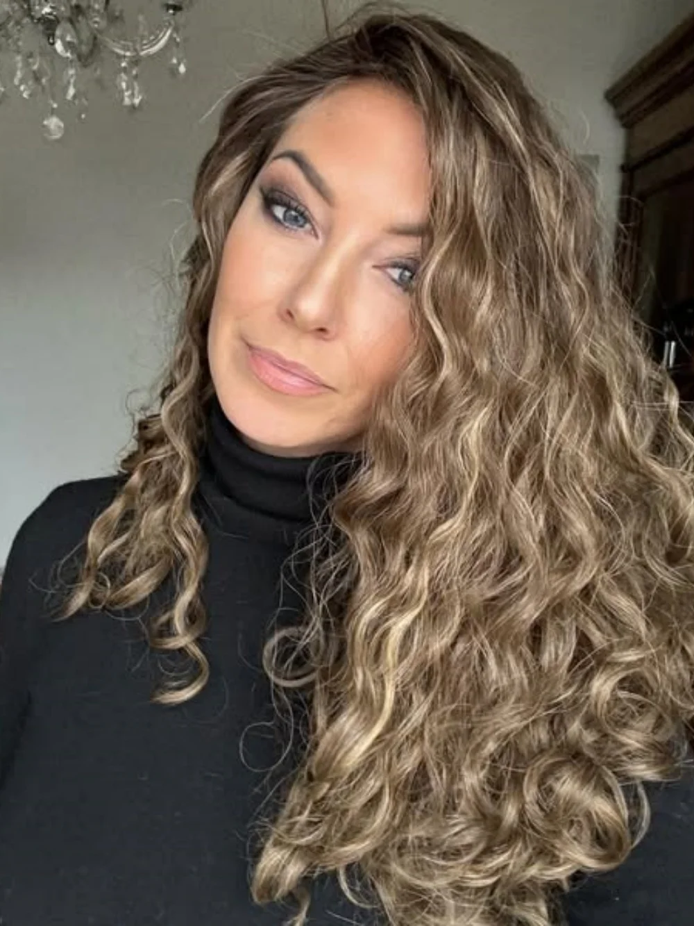 Luxury Frontal Lace Wigs 100% Virgin Human Hair Brunette Brown Highlights Wig Deep Curly Wavy Thick Density Wig 13x6