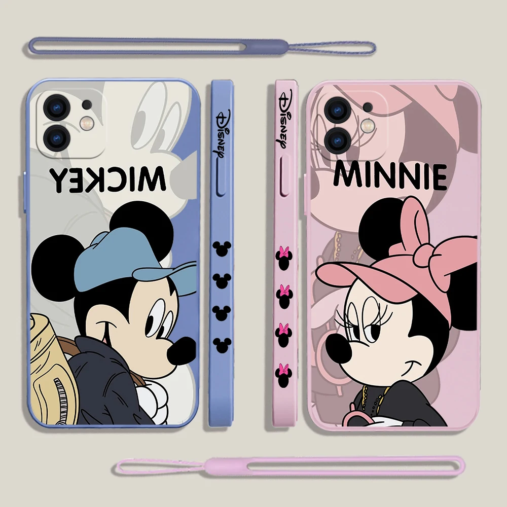 Cartoon Mickeies Minnies Phone Case For iPhone 15 14 13 12 11 Pro Max Mini X XR XSMAX 8 7 6S Plus Soft Liquid Silicone Cover