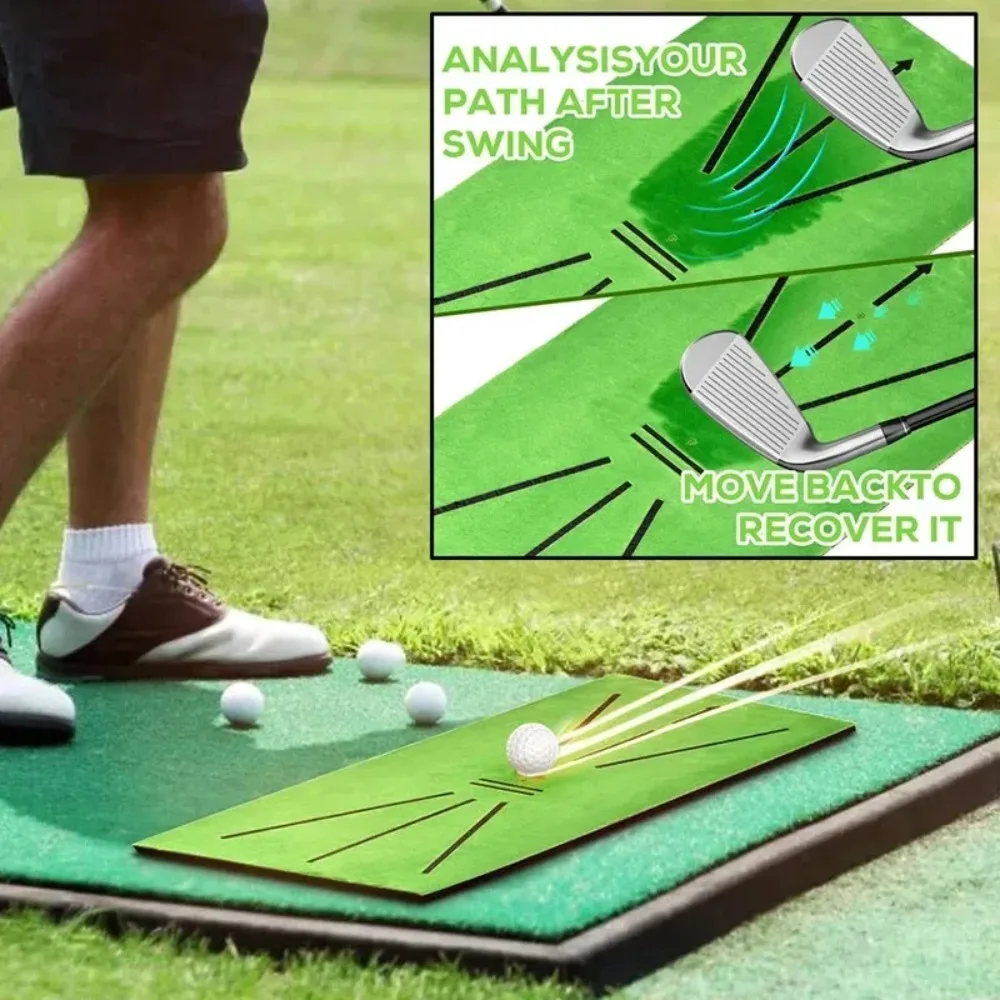 Golf Training Mat Swing Practice Pad with Trajectory Marking for Batting Direction Detection