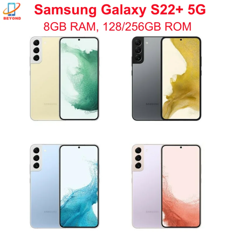 C Samsung Galaxy S22+ 5G S22 Plus S906U 128GB 256GB ROM 8GB RAM 6.6' OLED Snapdragon NFC Octa Core Unlocked Android Cell Phone