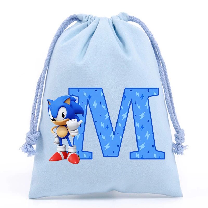 New Sonics Drawstring Bags Children Handbag Cartoon English Letters Printed Bags Drawstring Storage Bag Kids Birthday Gifts