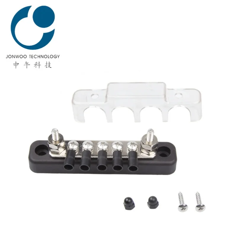 Vehicle, ship, RV 5P single-row connecting block, distribution terminal, sink line row 5-way copper bar wiring row 48V modificat