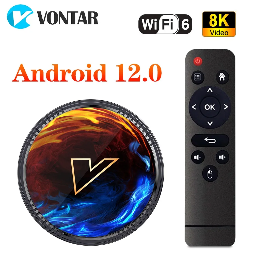 VONTAR H1 H618 TV Box Android 12 Quad Core Cortex A53 Support 8K video BT Wifi6 Google Voice TVBOX Media Player Set top box