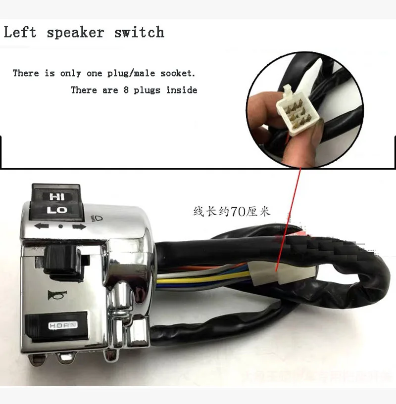 Right and Left Side Chrome Plated Control Switch for GY6 Moped Retro Scooter 50cc 125cc 150cc