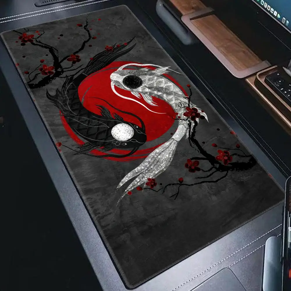 لوحة ماوس كبيرة من Tai Chi Fish Gamer XXL لوحة ماوس ألعاب مطاطية مقاومة للماء للكمبيوتر المحمول الكبير بساط مكتبي للعبة حصيرة ماوس محايدة #1