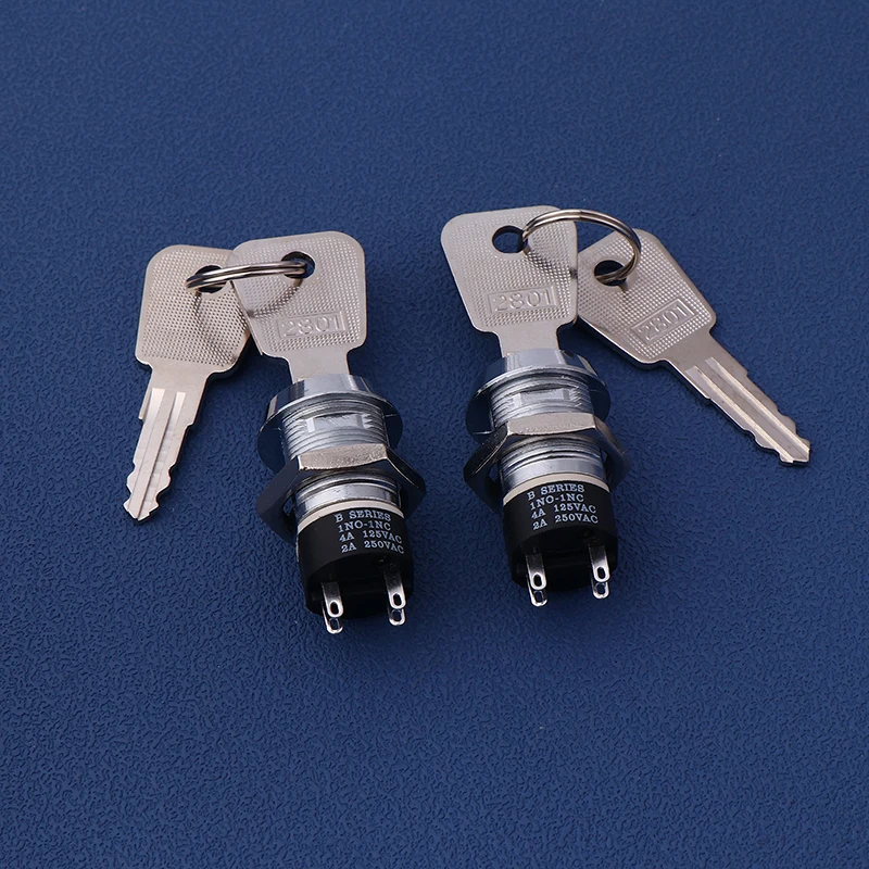 19MM Power Lock 2801 Elevator Lock Key Switch Electronic Lock Base Station Lock Single Pull Double Pull Switch With 2 Keys