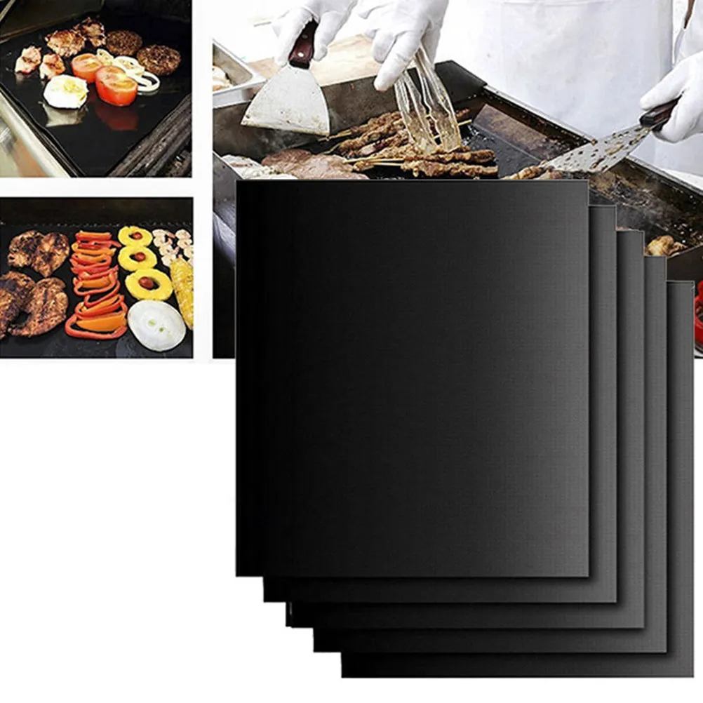 4Pcs Bbq Grill Mat Non-Stick Heat Resistant Reusable Grill Sheet Oven Pan Liners Baking Pad for Easy Clean Bbq Cooking view 4