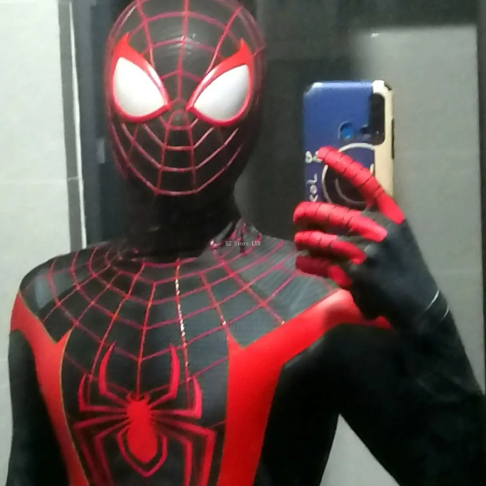 Marvel Op Maat Gemaakte Ps5 Spider-Man: Miles Morales Pak 1:1 3d Handgemaakt Spiderman Jumpsuit Draagbaar Cosplay Kostuum