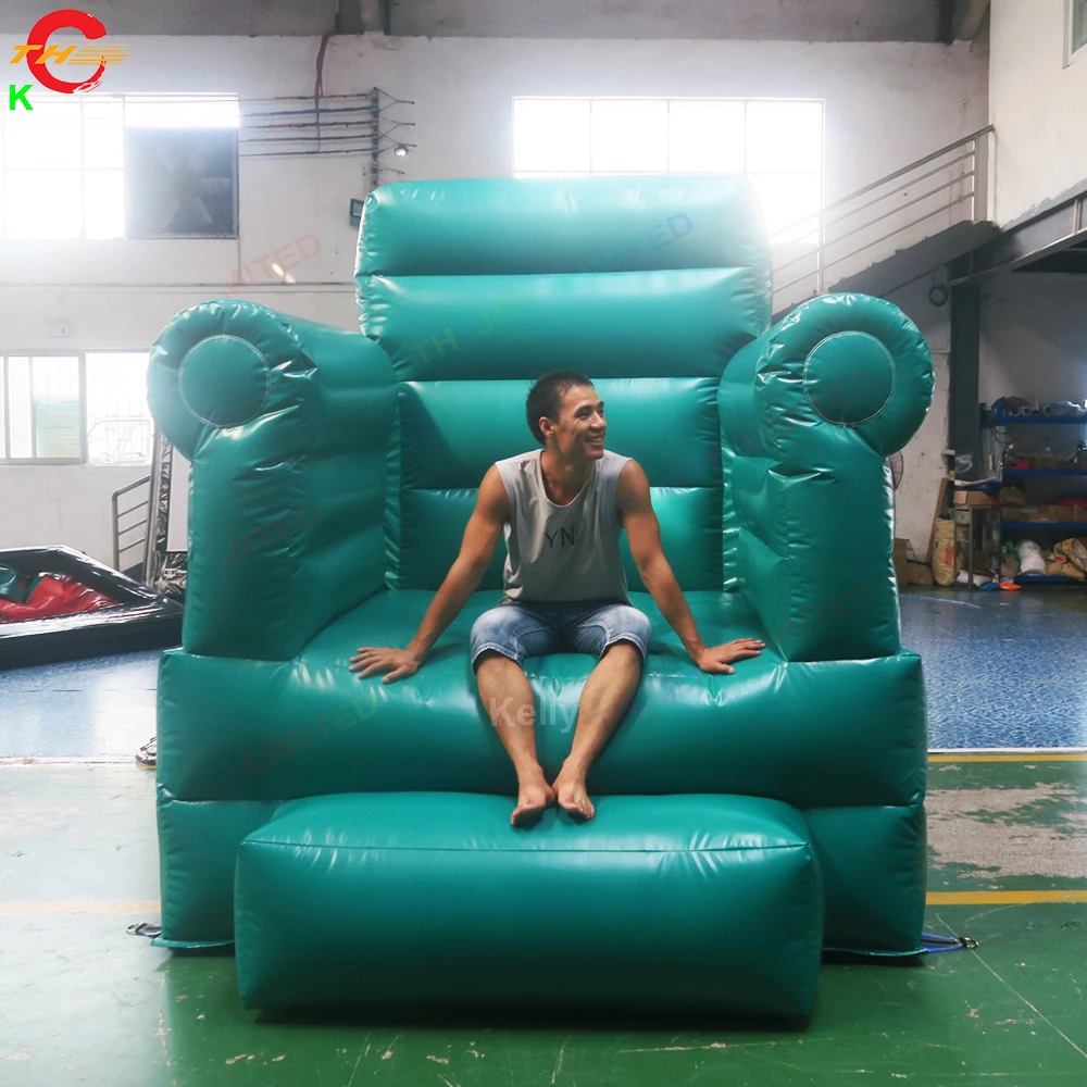 

Fast Ship Green King Throne Chair Bouncer for Birthday Party Antique Red Chairs with Blower