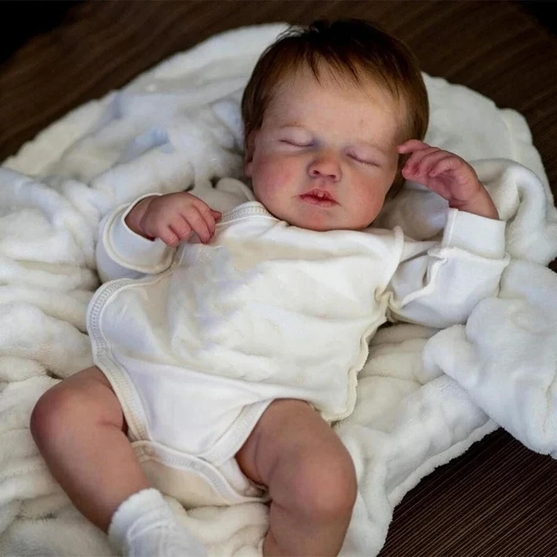 49CM Reborn Baby Doll Loulou Realistic Lifelike Newborn Sleeping Baby 3D-Paint Skin with Visible Veins Boneca Bebe Reborn Dolls - view 4