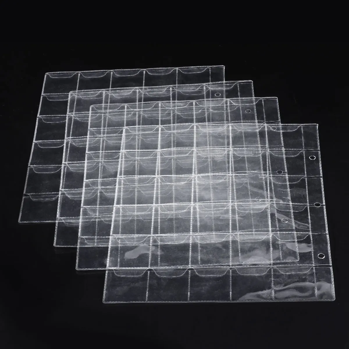 

4pcs Coin Loose Leaf Storage Bag Holders Photo Album Coins Collection PVC Albums Transparent Design Gifts