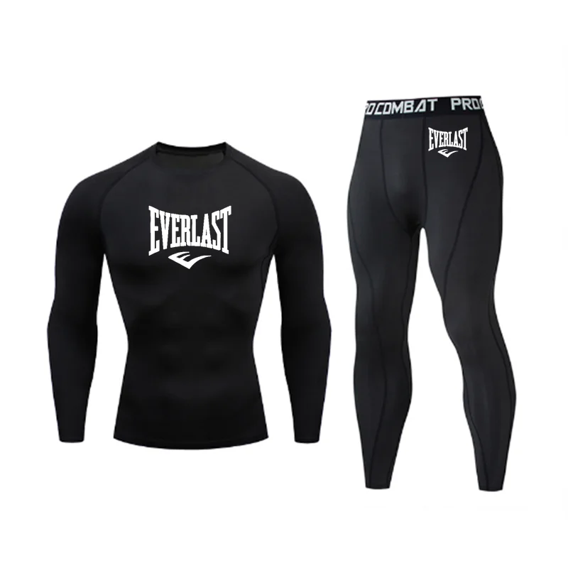 EVERLAST-Sportswear De Compressão Impressa Para Homens, Ginásio De Fitness, Vestuário De Treinamento Apertado, Corrida De Esportes, Roupas De Corrida