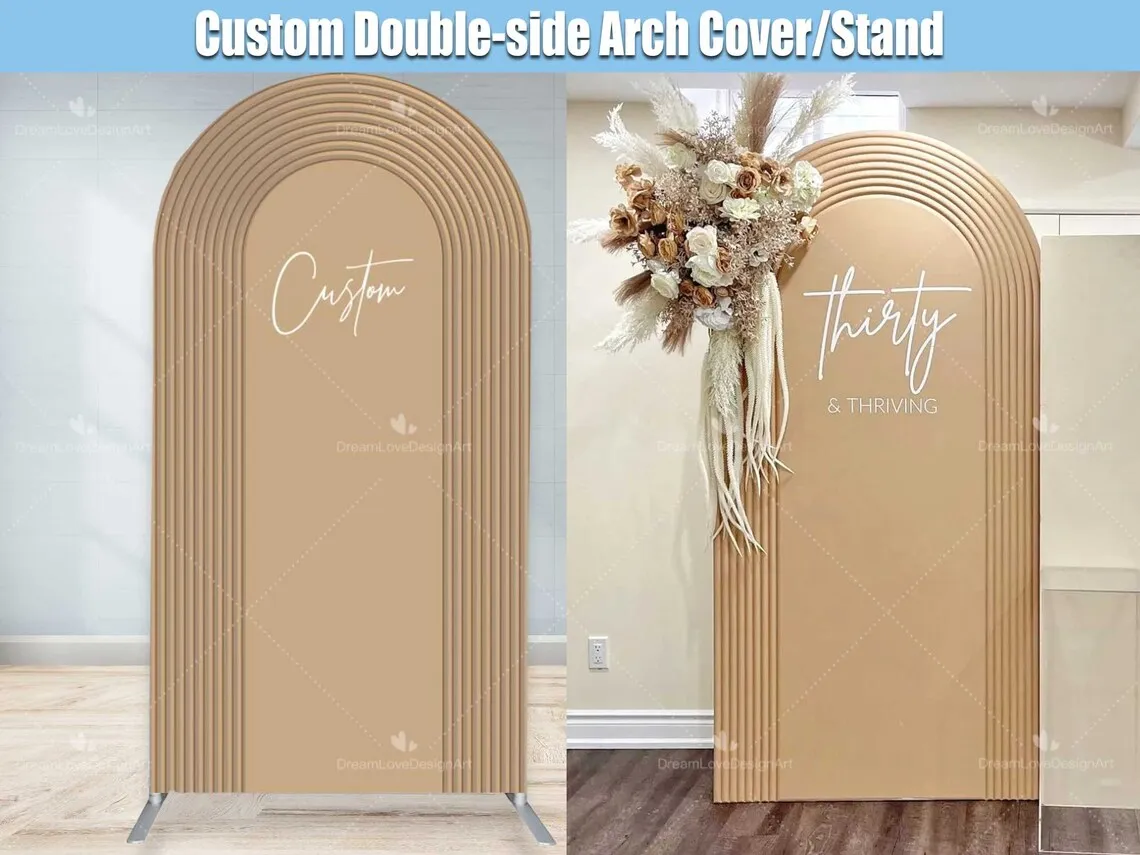 Ripples Arch Backdrop Cover Stand Custom Brown Nude Baby Shower Arched Chiara Wall Panels for Bridal Shower Birthday Wedding