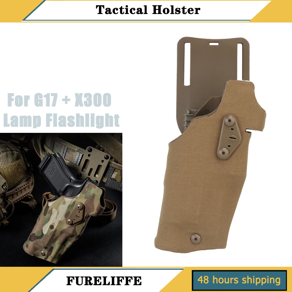 

Тактическая кобура 6354 DO-832, используется для лампы G17 + X300/X300U, фонарик с ремешком на бедро, кобура для пистолета с быстрой блокировкой ALS