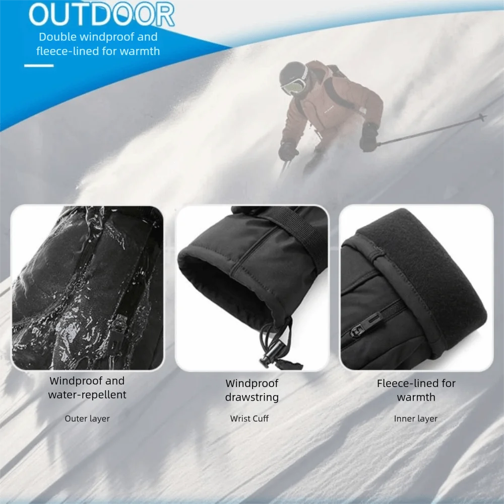 

Gifts Fleece Winter Warm Gloves Velvet Waterproof Cycling Warm Cotton Gloves Warm Tools Windproof Outdoor Ski Gloves Cycling