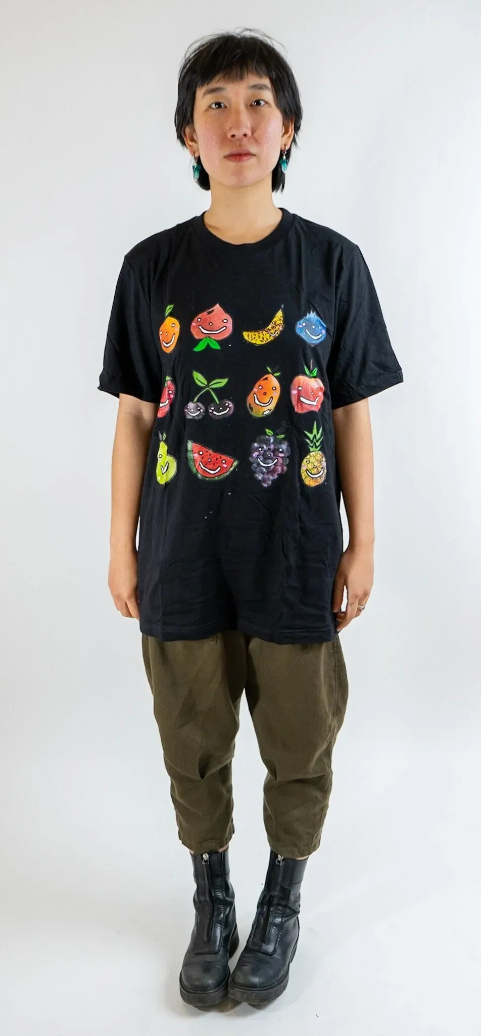 Camiseta de manga corta Fruity Babies con diseño original en algodón suave para mujer y hombre