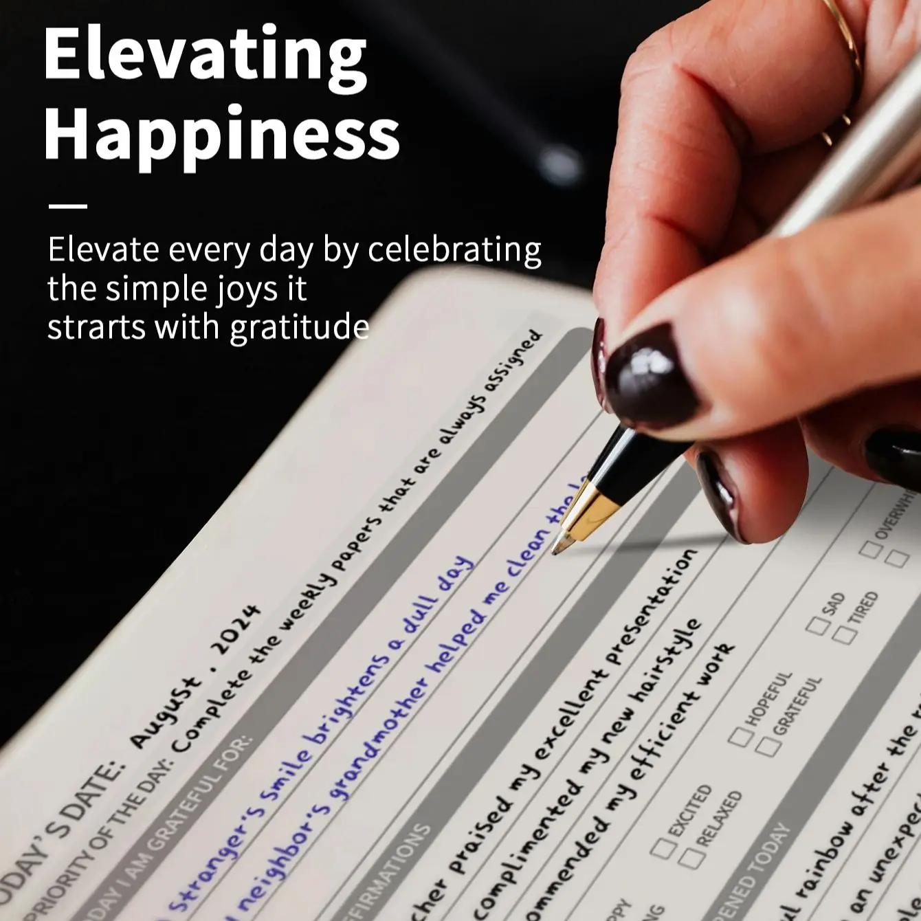 Gratitude Planner: a 5.71 X 8.15-Inch Undated Daily Gratitude Journal That Keeps Track of Your Mood