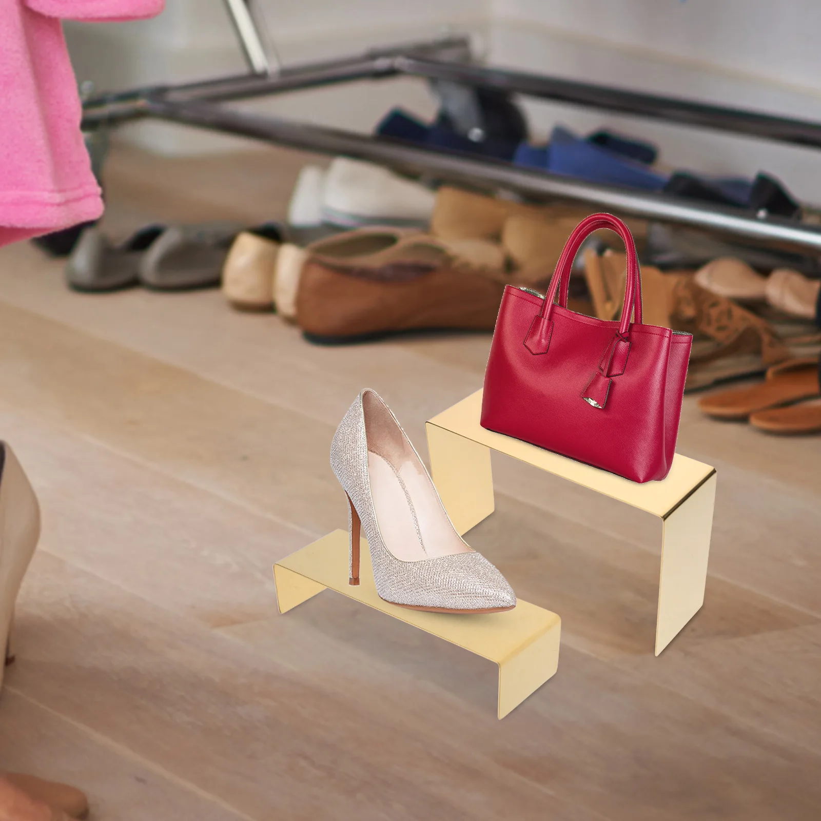 

2 Pcs St Rack Metal Show Holder Bag Props for Store Shoes Display St Home Metal Show Holder Use Shoe Bag Display St Rack