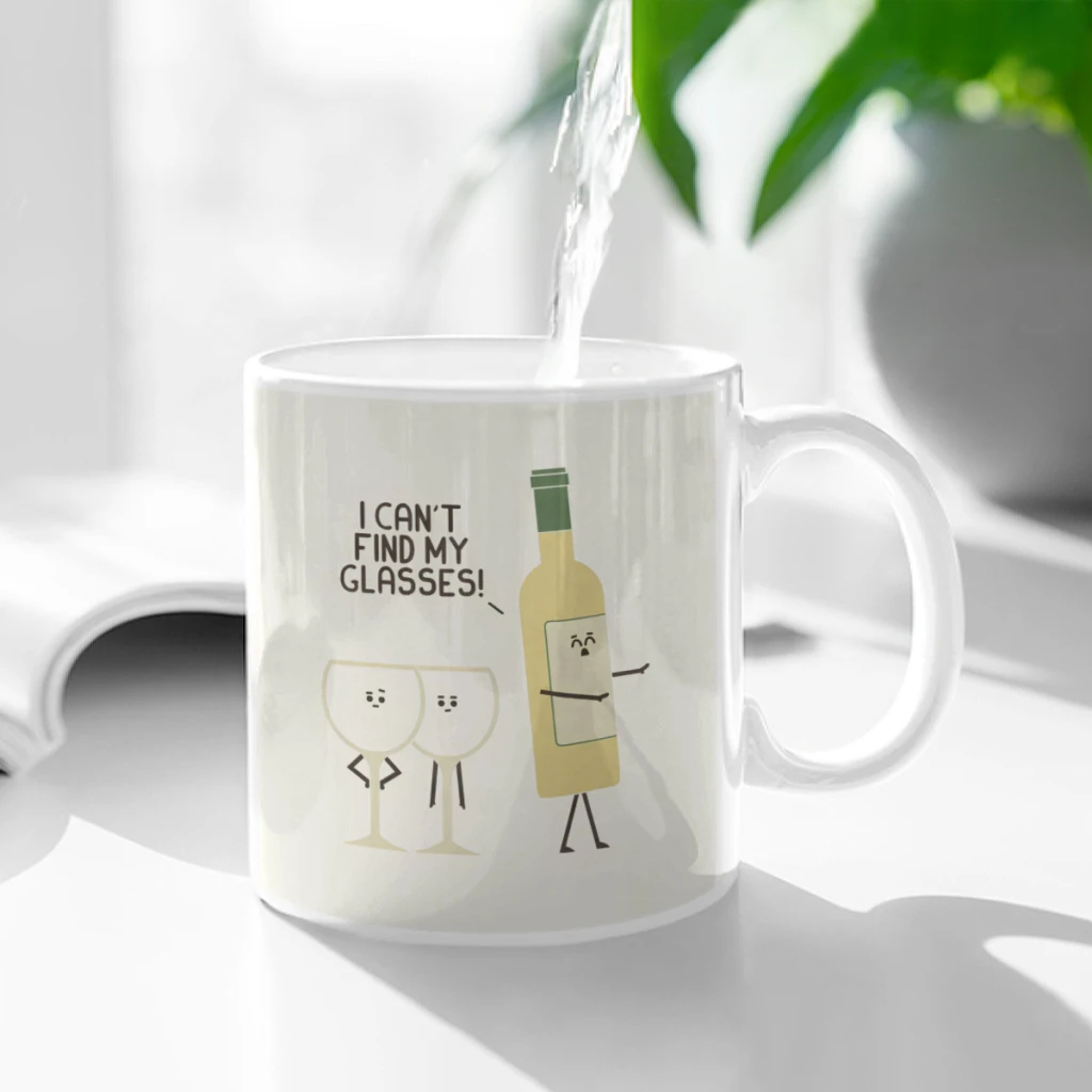 

Lost Glasses Ceramic Cup Coffee Oatmeal Breakfast Cup Creative Personality Mug