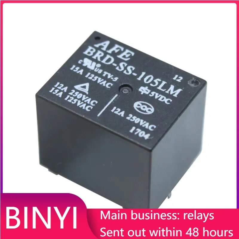 BRD-SS-105LM 5VDC Mini Power Relay 12A 250VAC 5 Pins PCB Electromagnetic Relay For Circuit Control