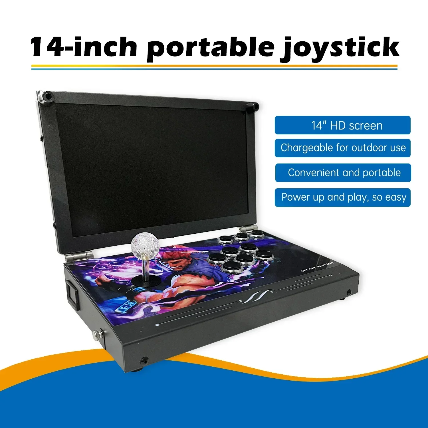 14-Inch 3D Pandora  Console Folding Portable Arcade Console Pandora DX Box 720P HD Screen Mini Arcade Moonlight