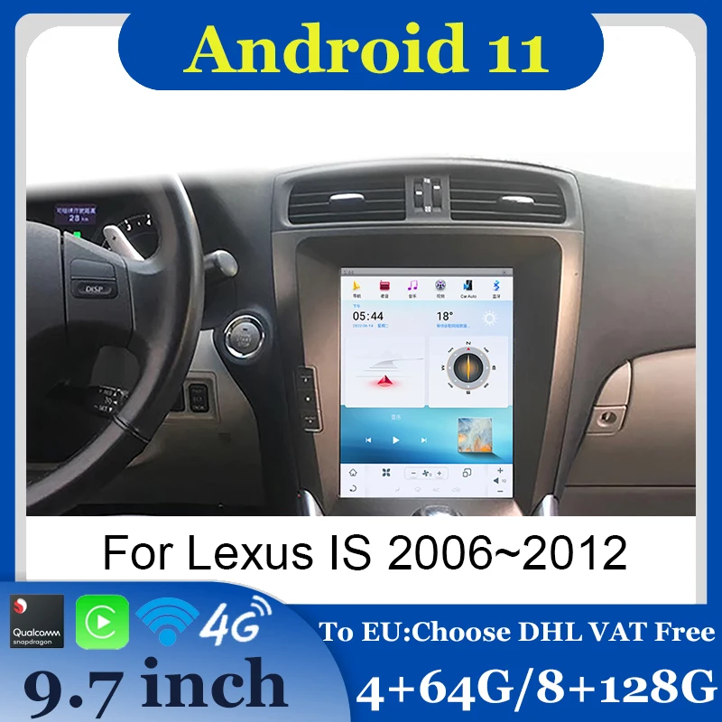 9.7 inch Android 11 Wireless Apple Carplay Android Auto For Lexus IS 2006-2012 GPS Navigation Car Radio Multimedia Video Player