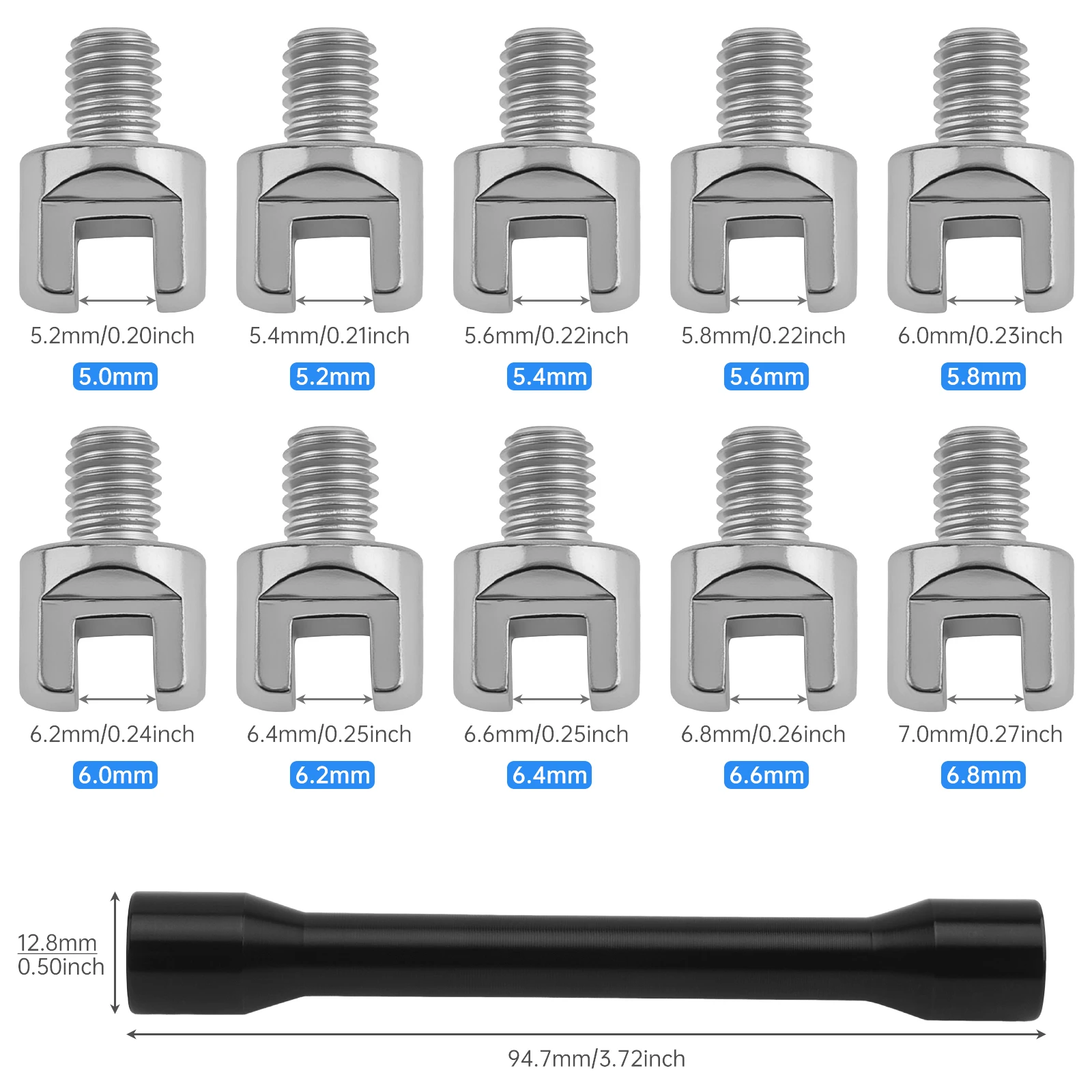 1 مجموعة 3.3-6.8 مللي متر تكلم وجع عدة لمعظم الدراجات النارية الترابية دراجة الطرق غير الممهدة الدراجات البخارية دراجة CNC عجلة تكلم الحلمة المفك أداة إزالة الصواميل #2