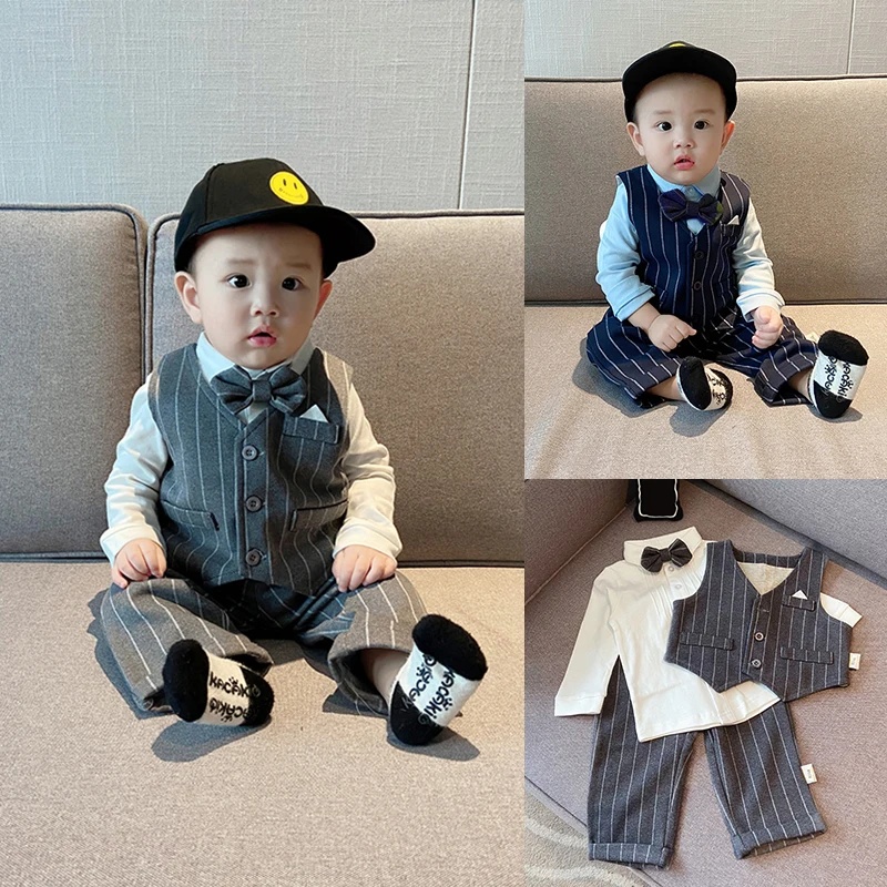 boys-spring-autumn-long-sleeve-cotton-three-piece-set-fashionable-baby-single-button-gentleman's-dress-clothing-striped-trend