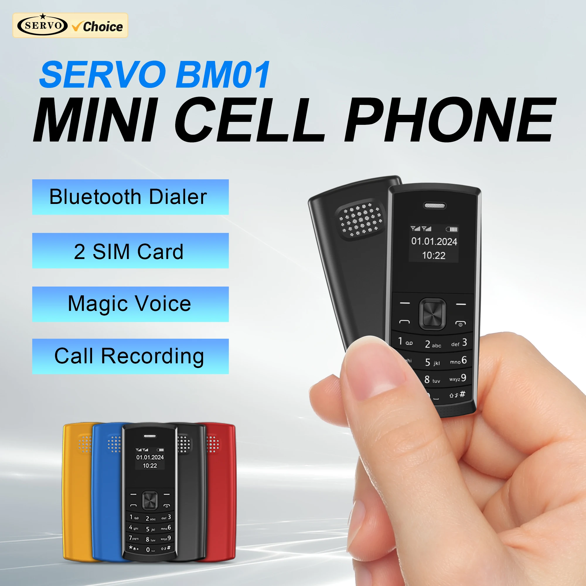 سيرفو BM01 هاتف محمول صغير ماجيك صوت سرعة الاتصال الهاتفي بلوتوث الاتصال الهاتفي تسجيل 2 SIM الاستعداد 2G GSM هاتف محمول احتياطية صغيرة