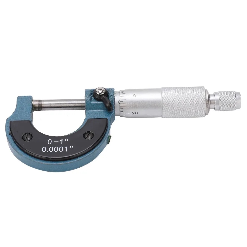 0-1inch Range Outside Micrometer 0.0001inch Graduation Industrial Grade Precision Micrometer Blue Color Ratchet Stop