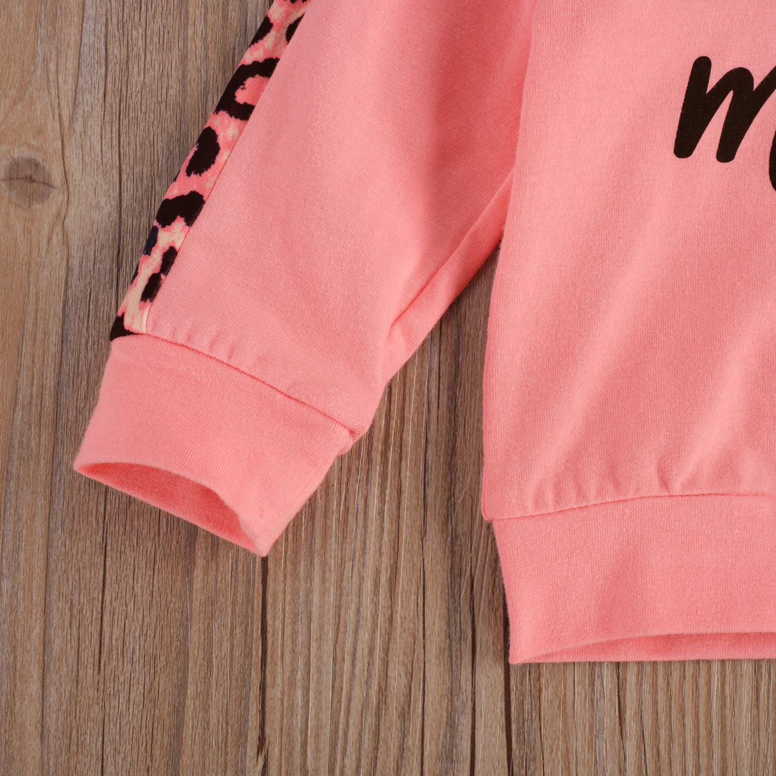 Baby Girls Autumn Winter Clothes Tracksuit Letter Long Sleeve Hoodies Tops and Leopard Stitching Long Pants with Headband 3PCS