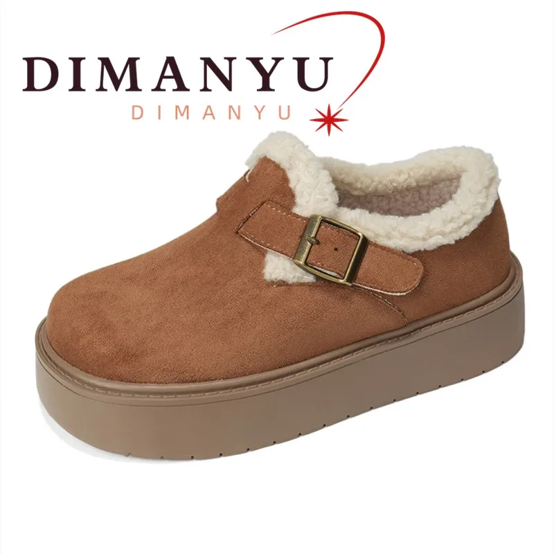 DIMANYU Women Platform Fleece Lined Shoes Winter Warm Moccasins Ladies Snow Ankle Boots Non Slip Warm Casual Walking Shoes Women