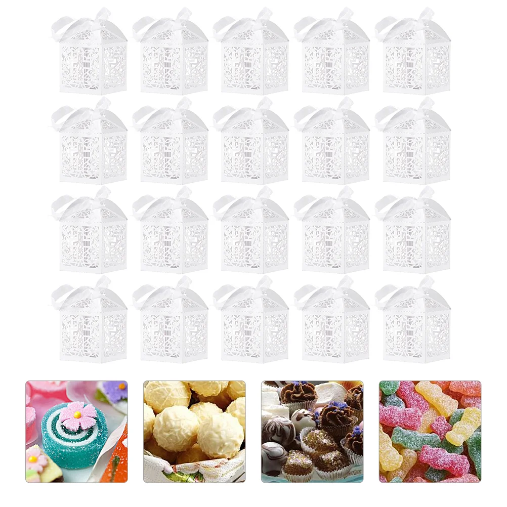 

Holiday Gift Bags Hollow Carton Boxes Wedding Favor Out Cupcake Decorations White Paper