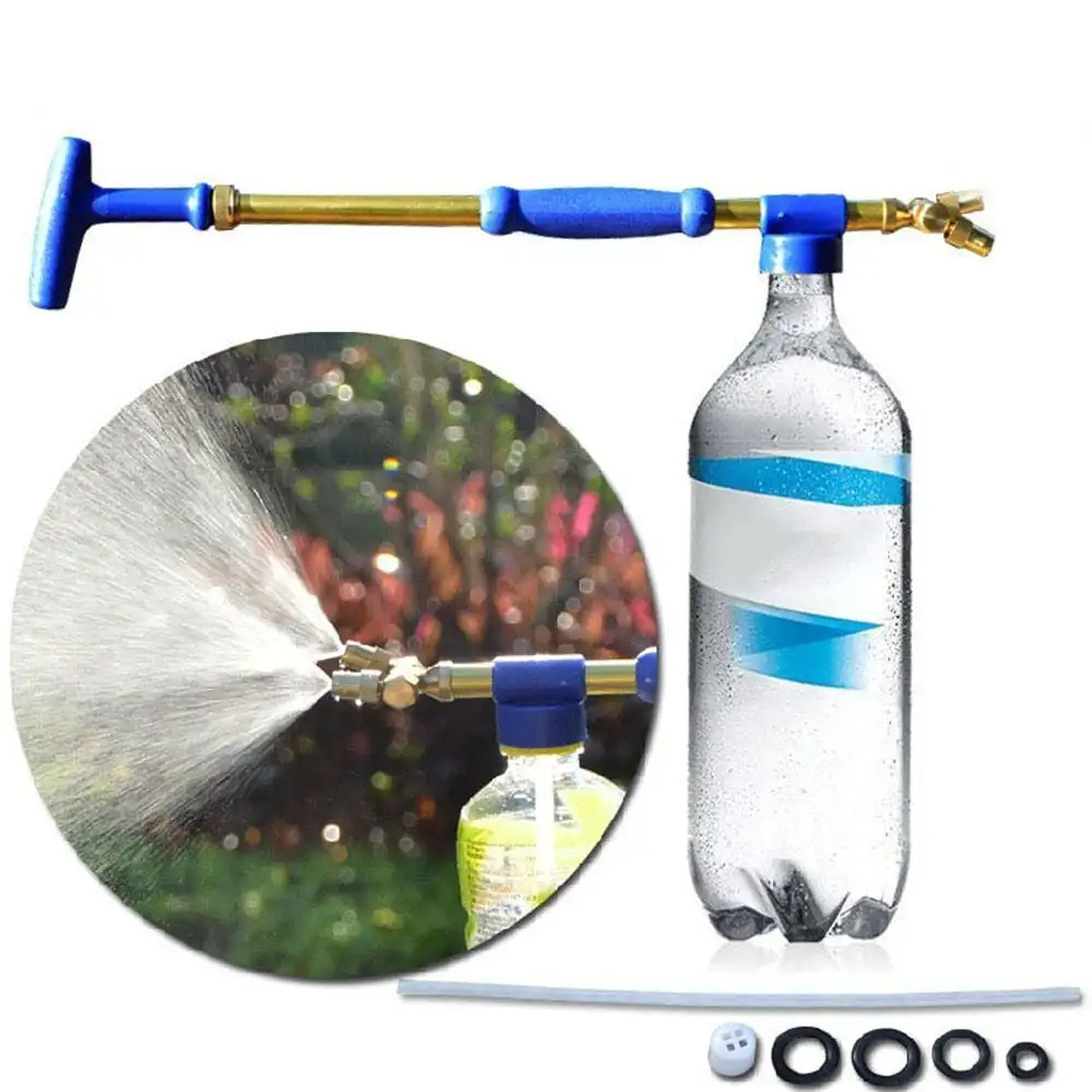Imagem -02 - Pulverizador Jardim Manual Cabeça de Pulverização Ajustável Latão Push-pull Rod Manualmente Atomização Pistola Única Cabeça Doubleheads Interface