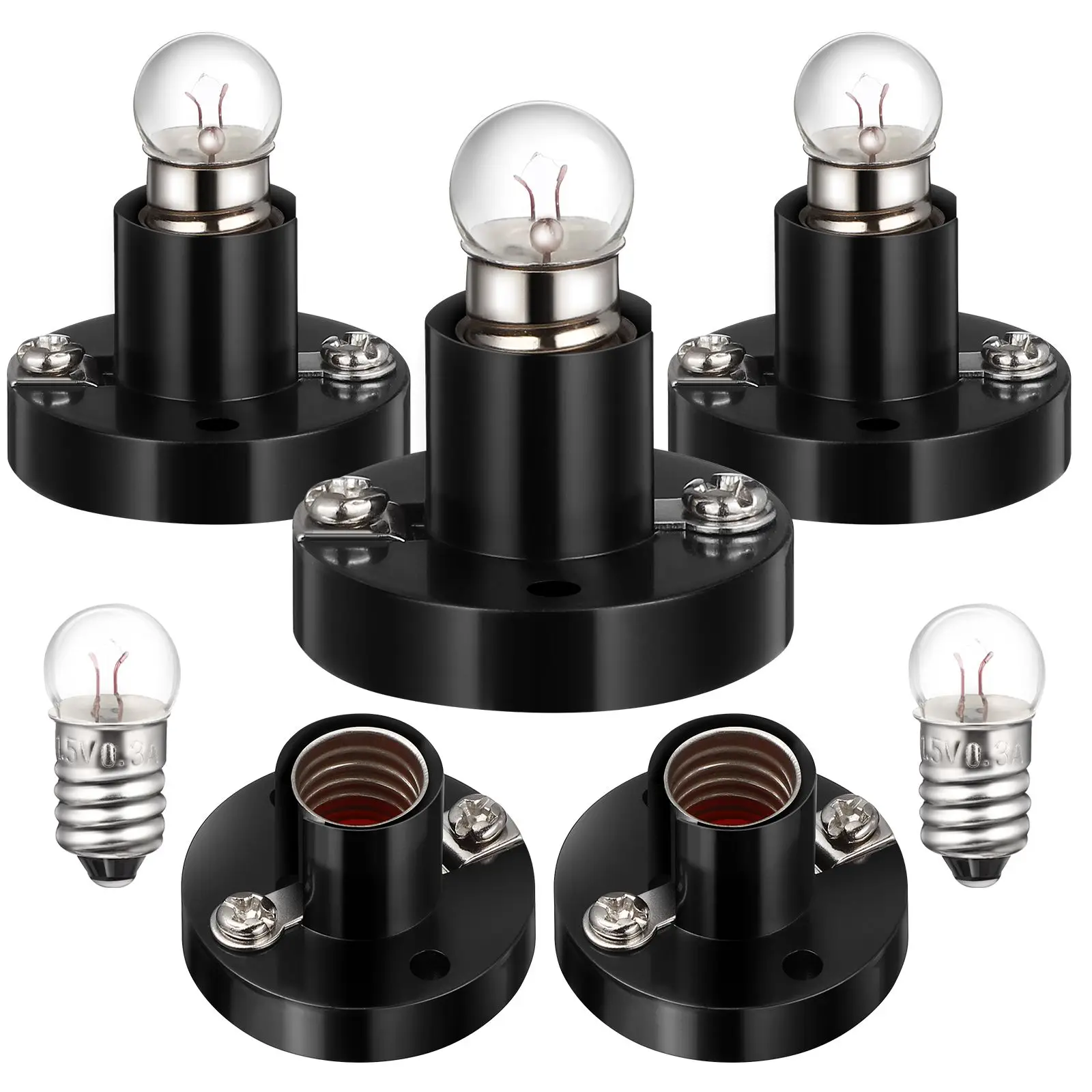 

1 set Light Bulb Holder Base Screw Socket Science Experiment Accessories Plastic Safe DIY Physics Teaching Lamp Holders