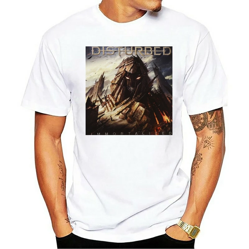 funny t shirts Disturbed Immortalized Men Cotton O-Neck T-Shirt