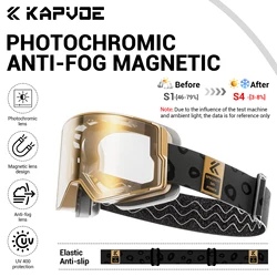 Kapvoe gafas fotocromáticas para nieve esquí Snowboard máscara antiniebla para hombres gafas de mujer gafas de protección UV400 moto de nieve invierno