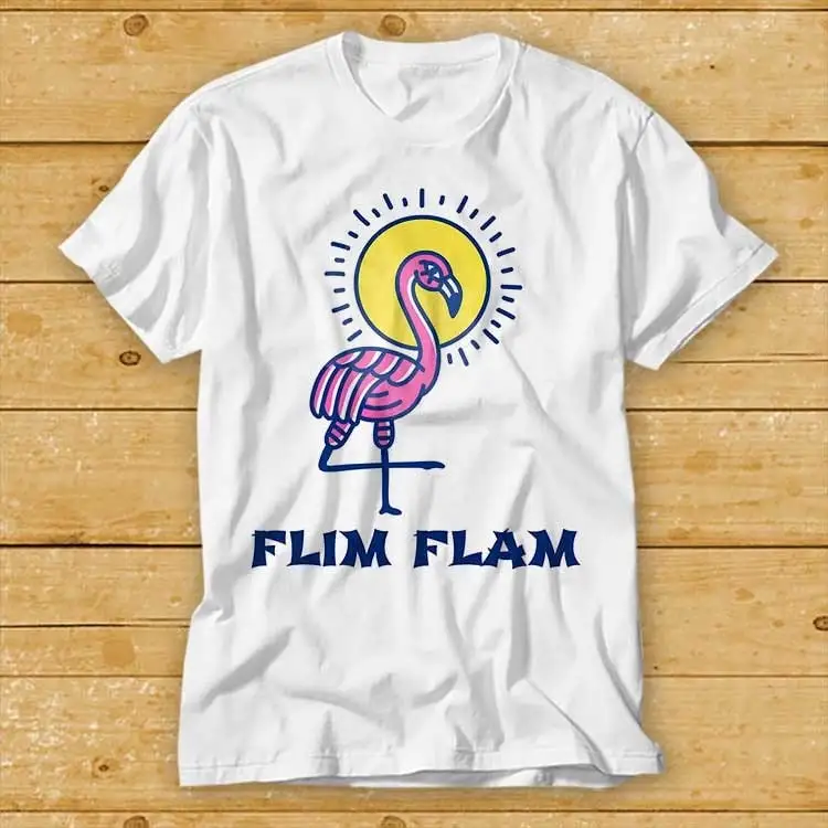 Футболка Flim Flam Flamingo с музыкой и забавным фильмом, крутой топ с мемами 2311